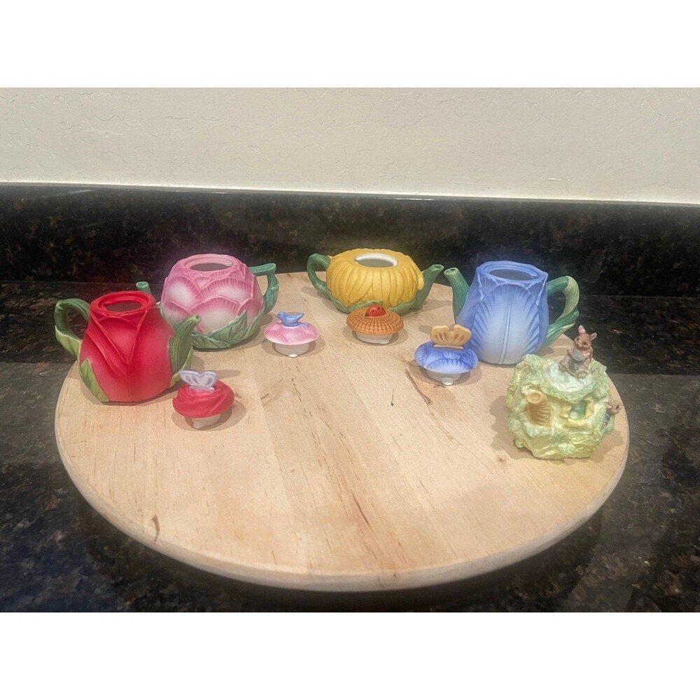 5 piece set of DEPT 56 Miniature TEAPOTS by Avon - Picture 10 of 10